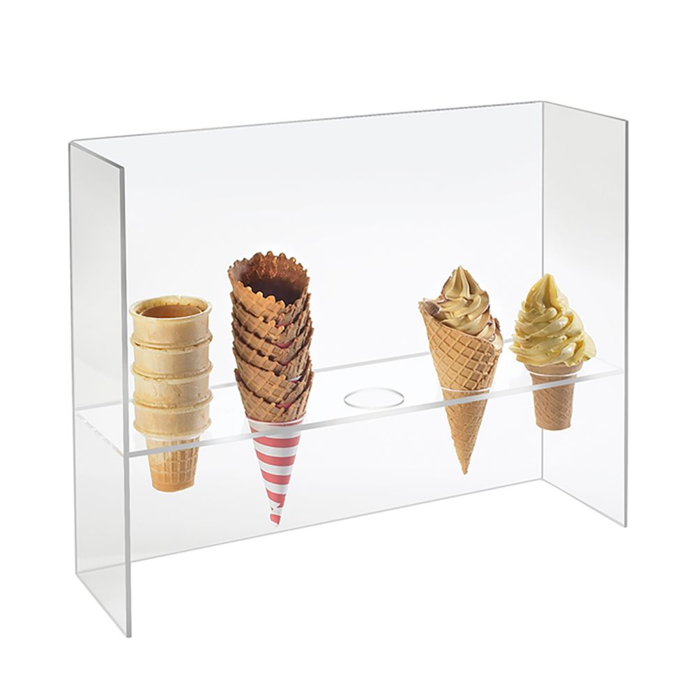 Cal-Mil 394 Clear Acrylic Cone Holder with Guard | Wasserstrom