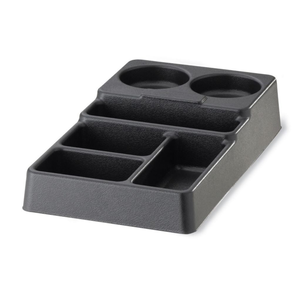 Service Ideas SC1090 6-Compartment Black Plastic Condiment Organizer
