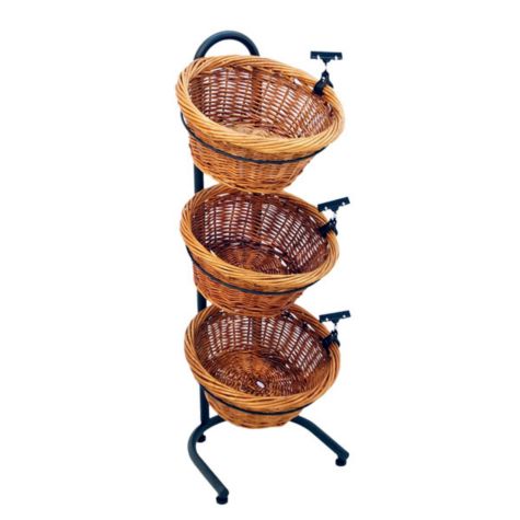 Mobile Merchandisers K1430 3 3 Tier Floor Stand With Baskets