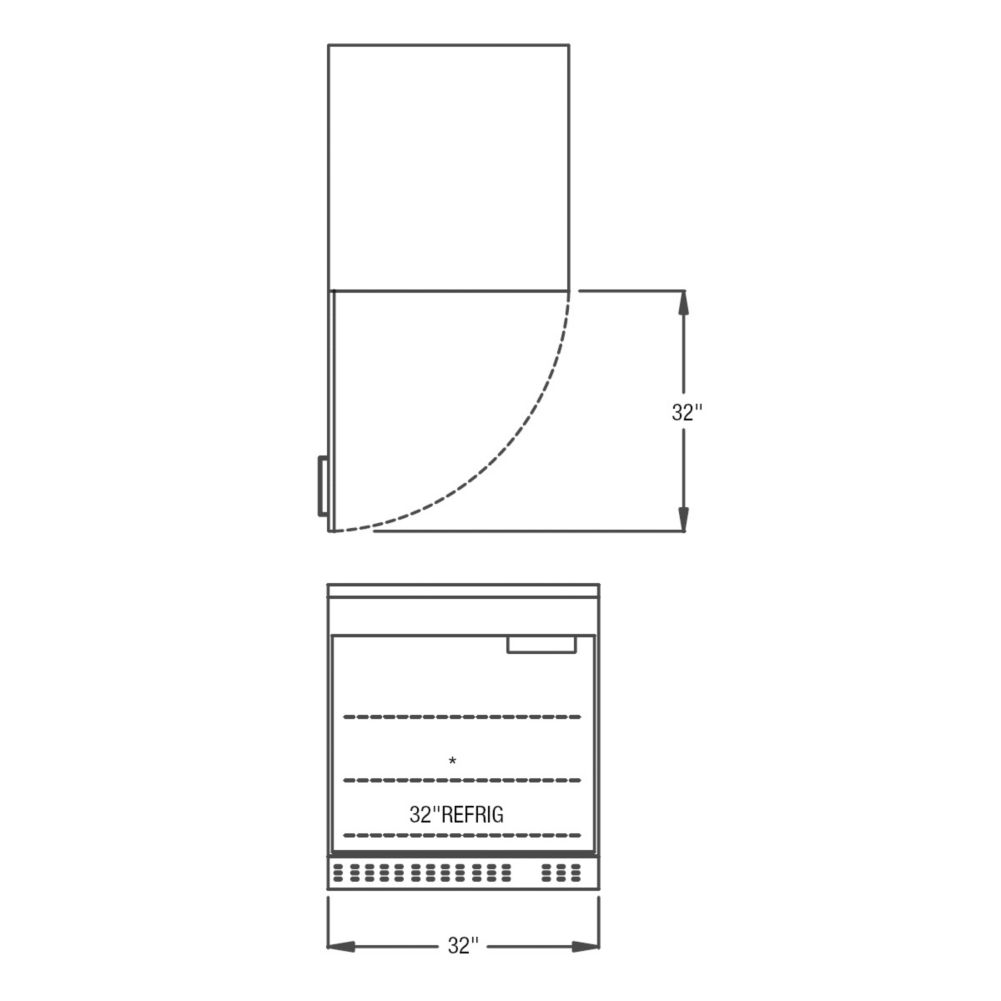 Randell 9404327 Undercounter 32 x 32.75" Worktop Refrigerator