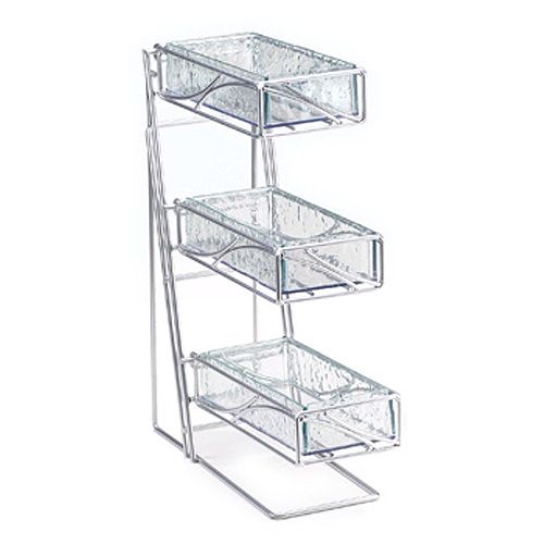 Cal-Mil 1235-39-43 Faux Glass 3-Tier Cutlery / Condiment Holder