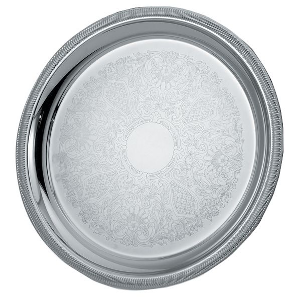 Vollrath 82100 Elegant Reflections 12-3/8" Round S/S Serving Tray