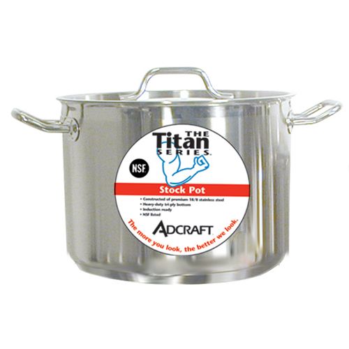 Adcraft SSP-12 Titan Series 12 Qt. S/S Induction Stock Pot With Cover