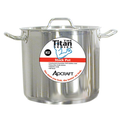 Adcraft SSP-16 Titan Series 16 Qt. S/S Induction Stock Pot With Cover