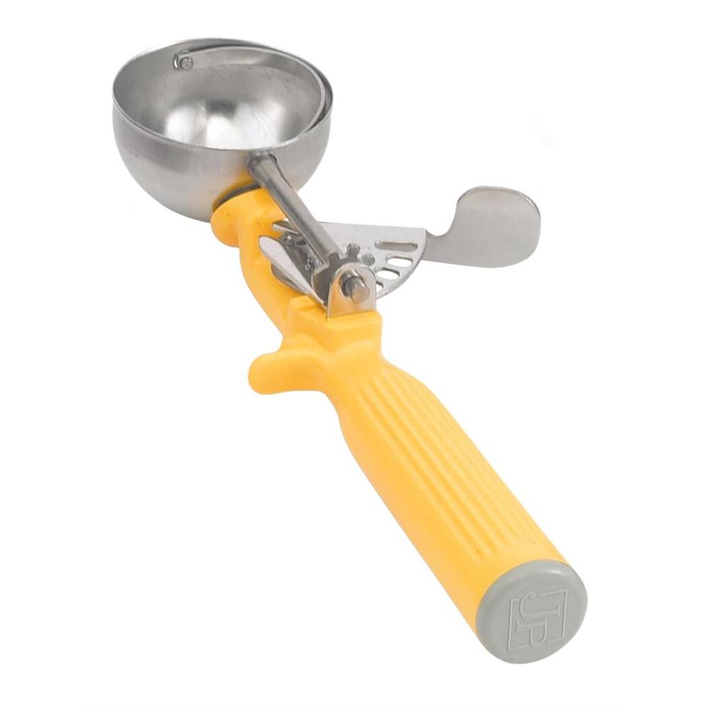 Vollrath 47144 S/S 1.63 Oz. / #20 Thumb Action Disher w/ Yellow Handle