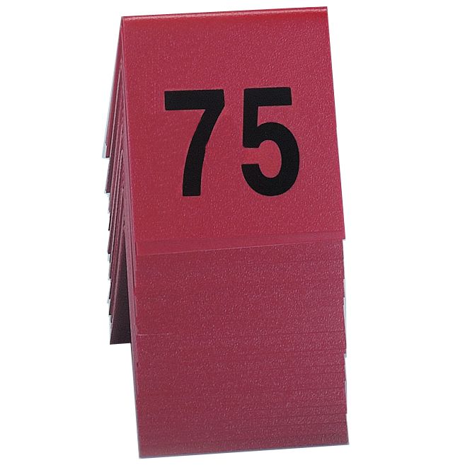 Cal-Mil 226-2 No. 51 - 75 Red Number Tent With Black Numbers