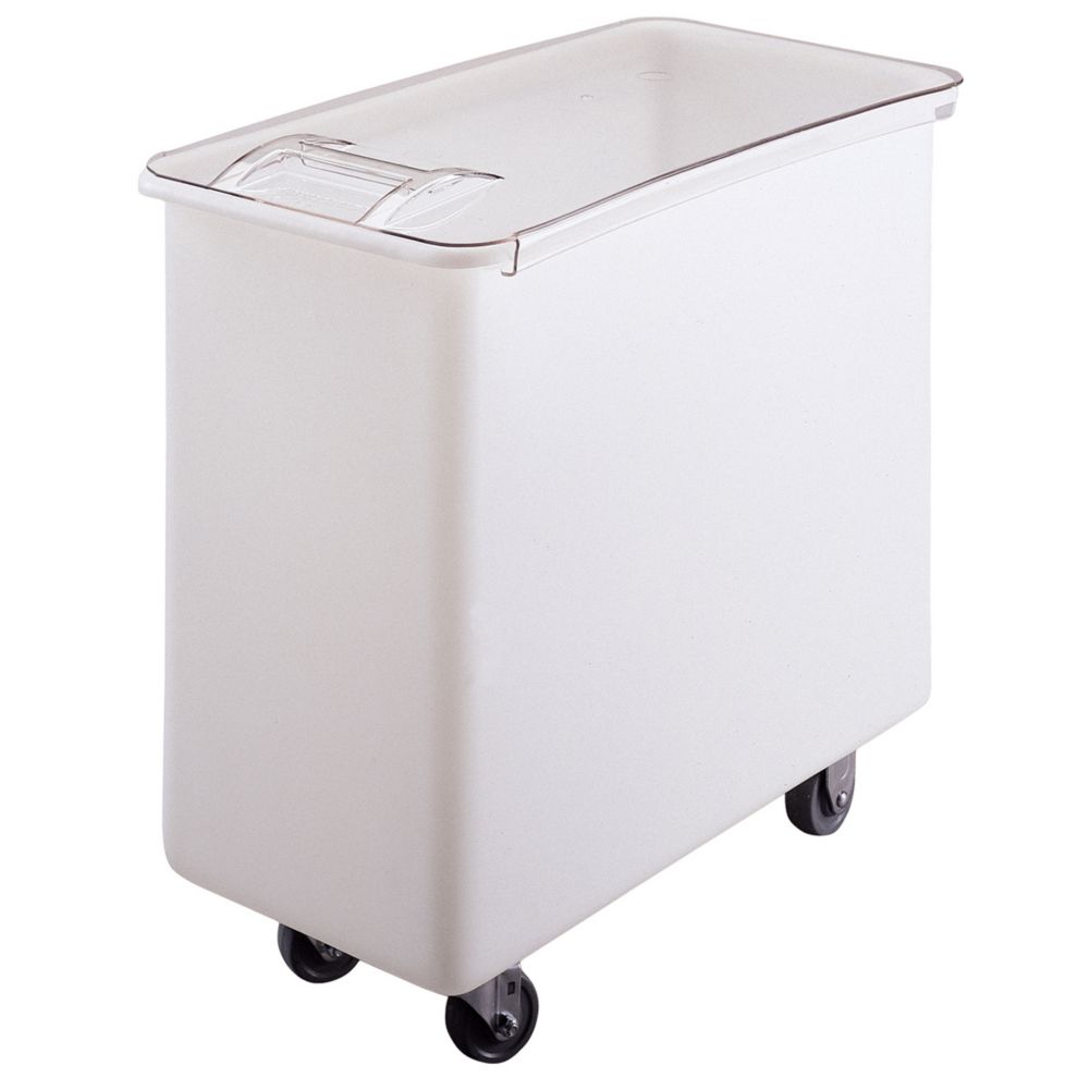 Cambro IB36148 White Flat Top 34 Gal Ingredient Bin with Clear Lid