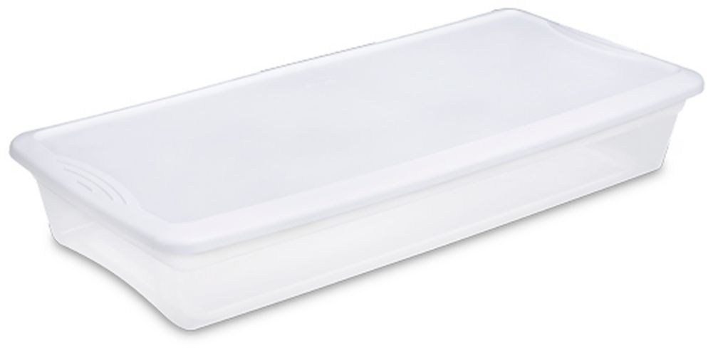 Sterilite 19608006 Clear 41 Qt Underbed Box With Lid Wasserstrom