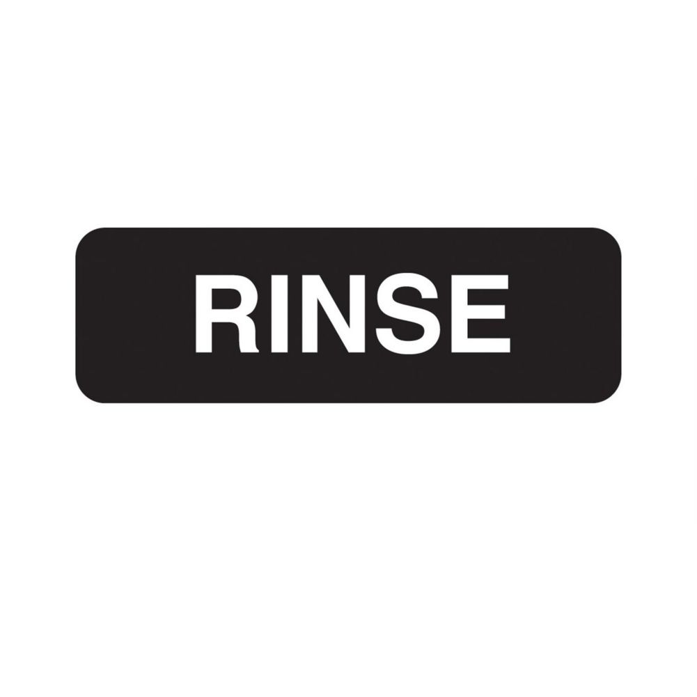 Traex 4522 Black 3 x 9" RINSE Symbol Sign with White Letters