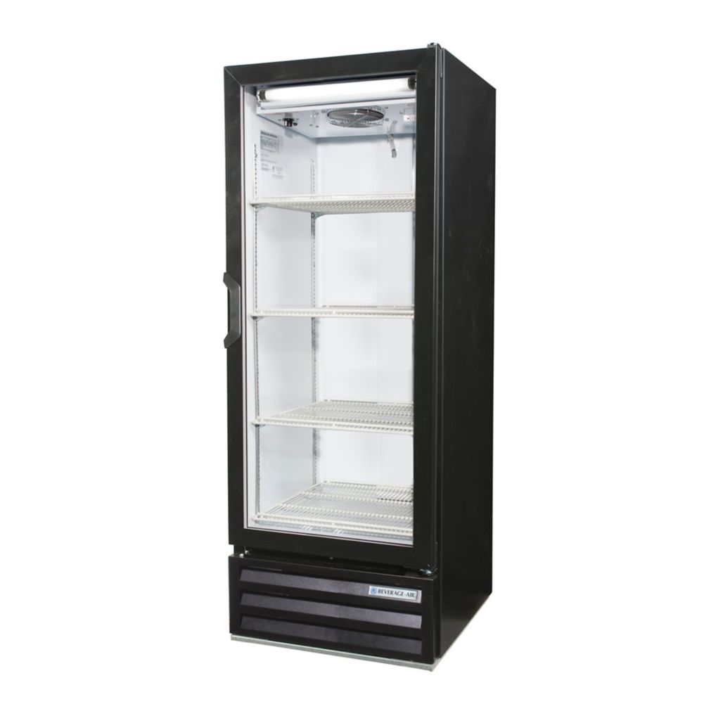 Beverage-Air LV12-1-B-LED LumaVue 24 One Section Refrigerated Glass Door Merchandiser with LED Lighting 12 cu.ft Capacity Black Exterior and Bottom Mounted 