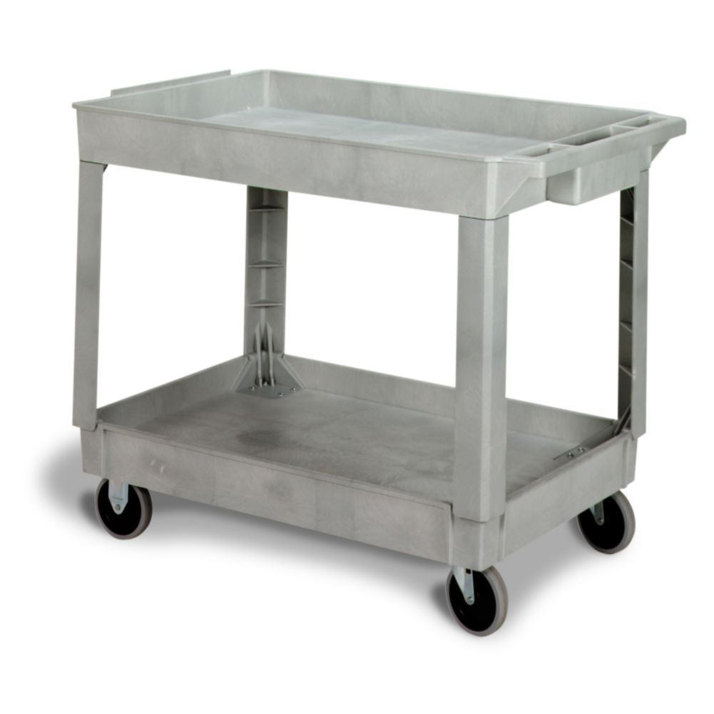 Continental 5805GY Gray 2Shelf 40" Utility Cart Wasserstrom