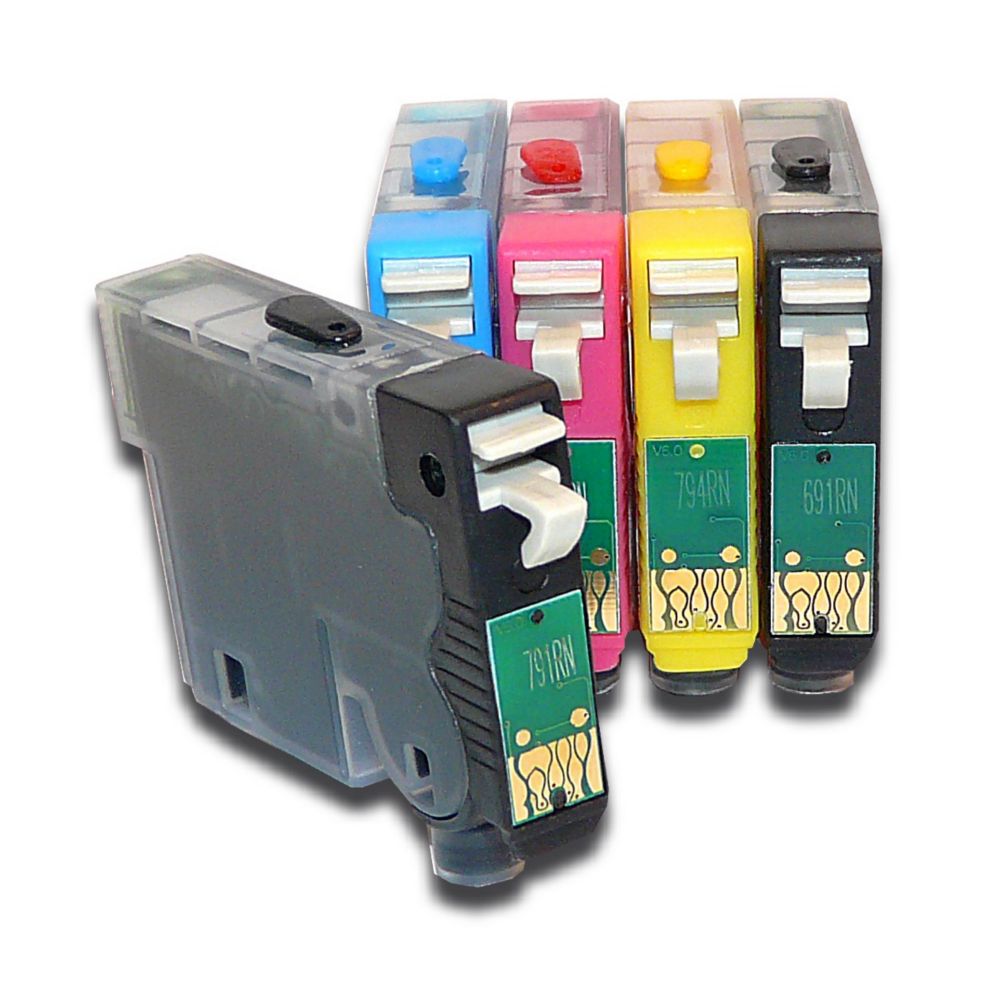   Color B M C Y Edible Ink Cartridge Set for Epson Printers