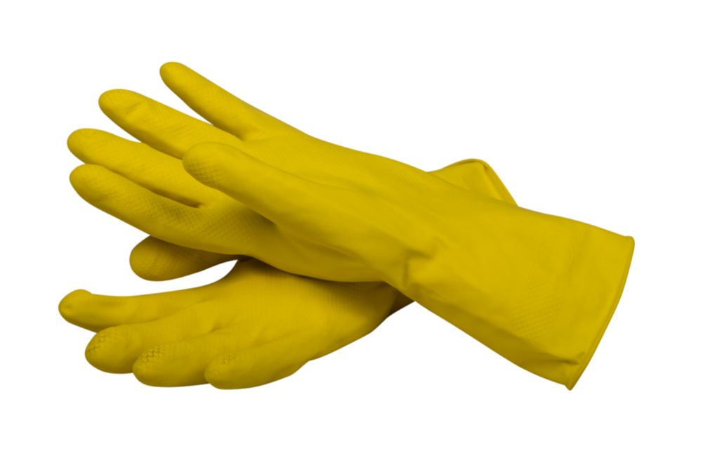San Jamar® 620-L Large Yellow Latex Flock-Lined Glove - Dozen