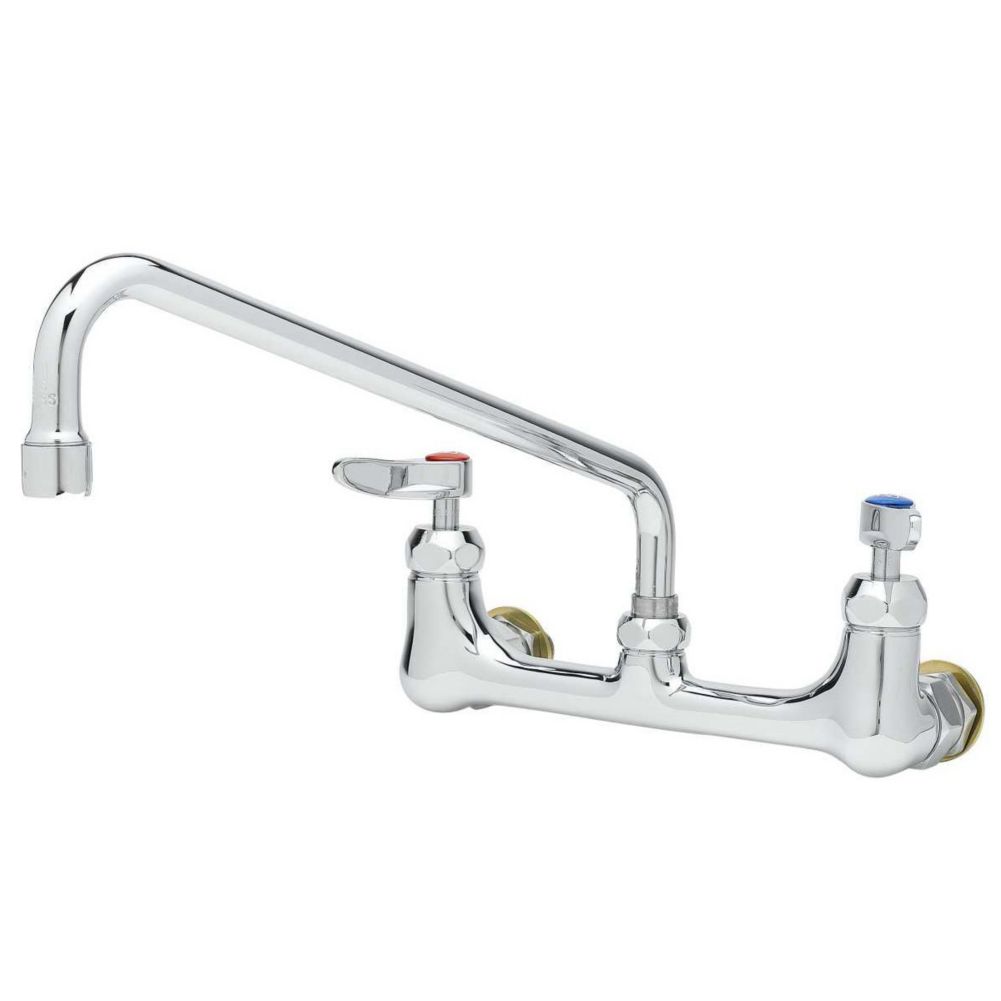 B-0230-LN - T&S Brass B-0230-LN - 8 Wall Mount Double Pantry Swivel Base Mixing Faucet w/o Nozzle