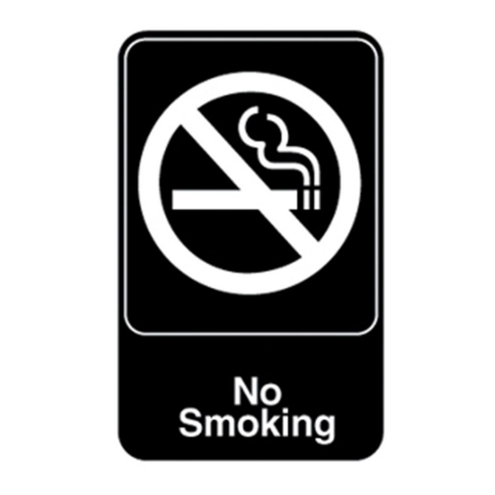 Traex® 5613 Black "NO SMOKING" Sign with White Letters