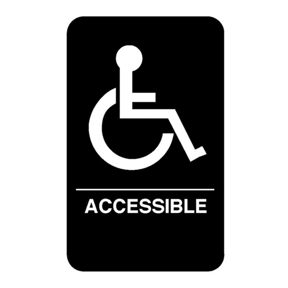 Traex® 5632 Black ACCESSIBLE Braille Sign with White Letters