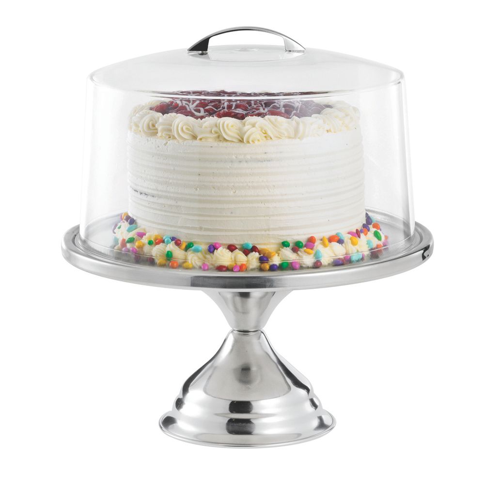 TableCraft 821422 S/S 12-3/4" Cake Stand with Cover