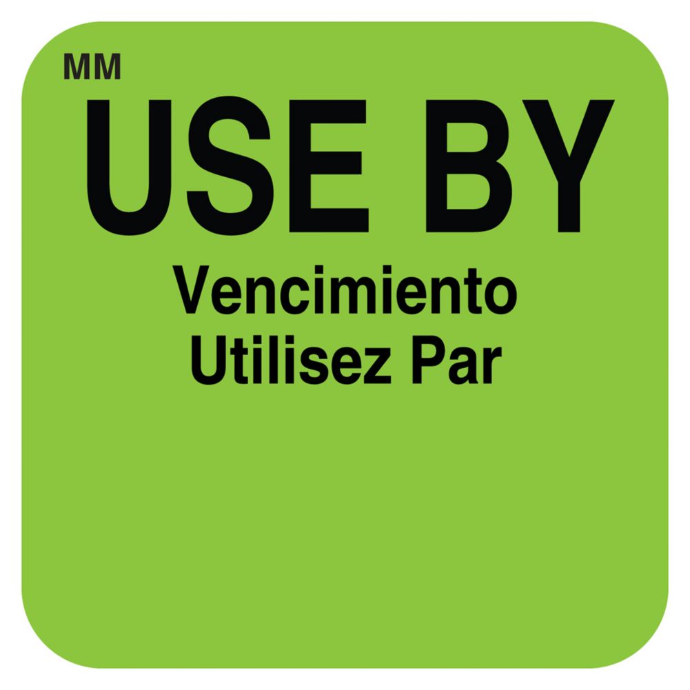 DayMark 112432 MoveMark Square Green 1" Use By Label 1000 / RL