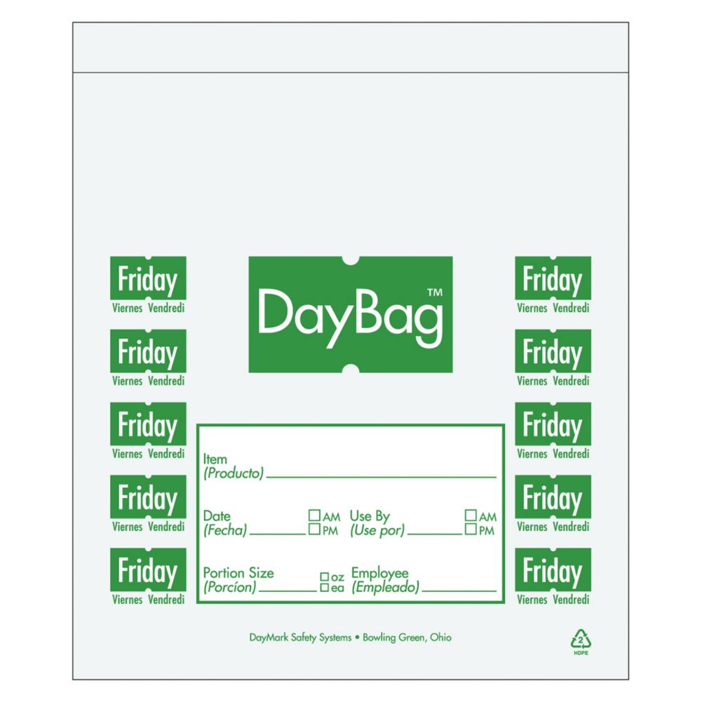 DayMark 113017 5-1/2" Day of the Week Friday Portion Bag - 2000 / BX