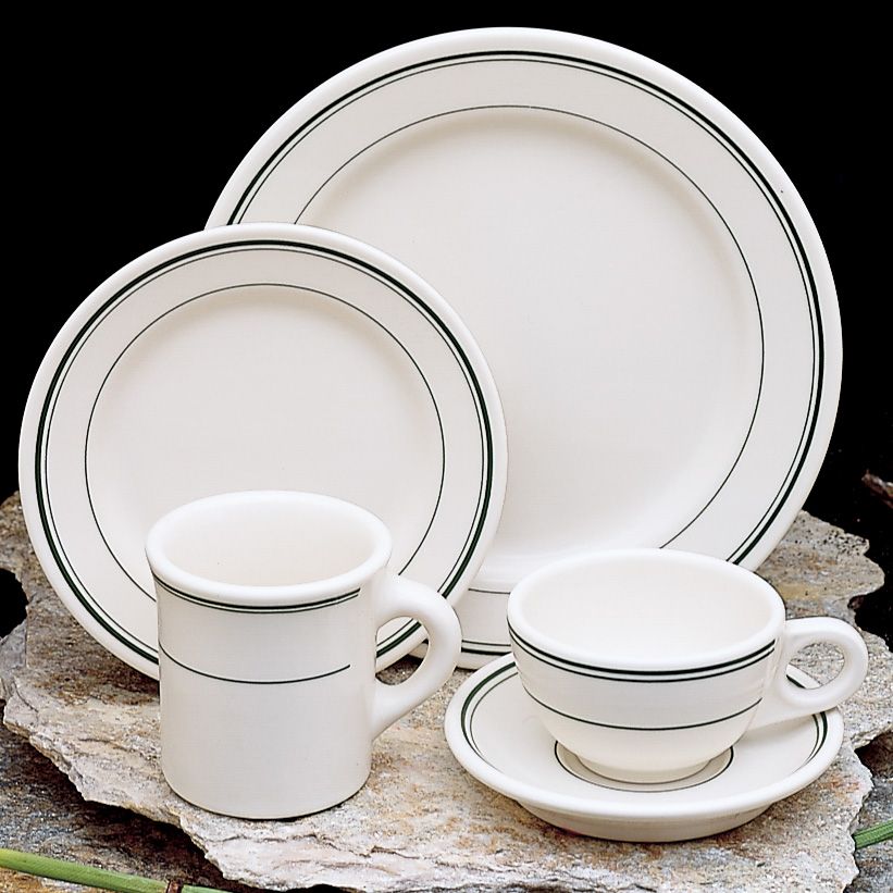 Homer Laughlin China 2151 Green Band NR 8.75" Plate 24 / CS Wasserstrom