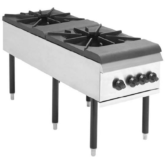 Vulcan VSP200F Gas Stock Pot Range w/ Two Cast Iron Burners Wasserstrom