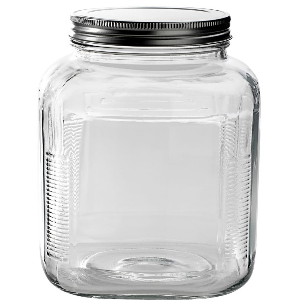 Anchor Hocking 85725 Glass 1 Gal Cracker Jar with Brushed Aluminum Lid