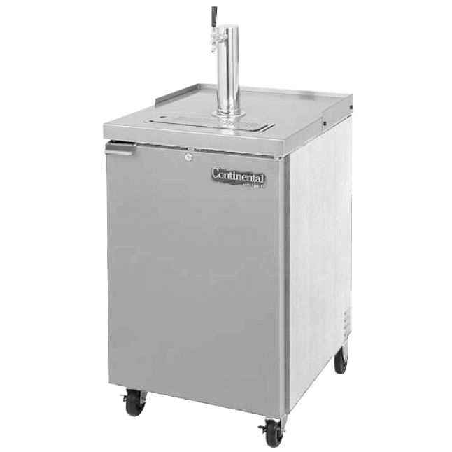 Continental KC24SS S/S 8 Cu Ft Single Keg Draft Beer Cooler w/ Lock Wasserstrom