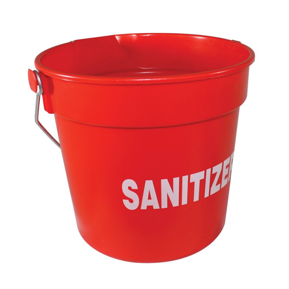 Impact® 10 Qt. Red Bucket with Sanitizer Imprint Wasserstrom
