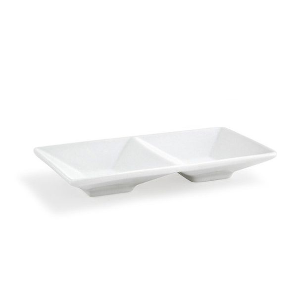 FOH DSD015WHP23 Kyoto White Divided Dish - 12 / CS