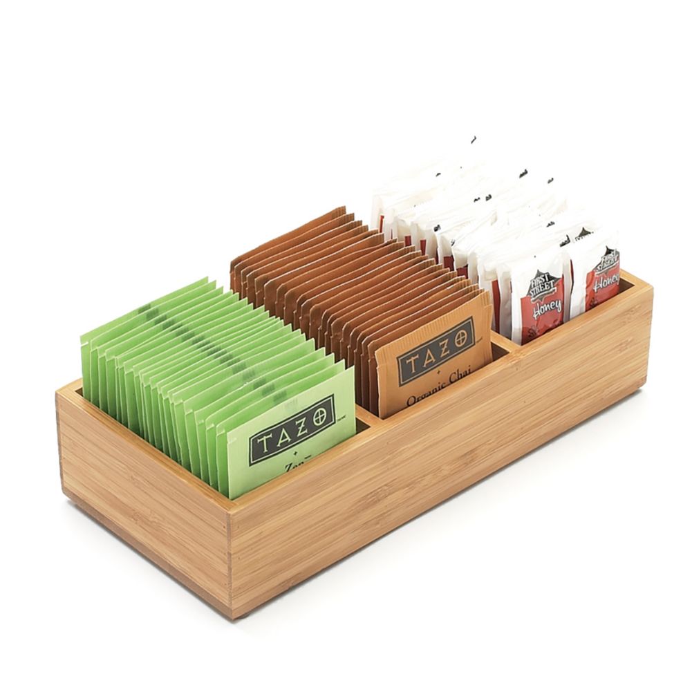Cal-Mil 1246 Bamboo 3-Slot Condiment Holder | Wasserstrom