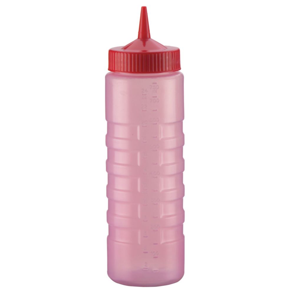 Traex 4924C-02 Color-Mate 24 Ounce Single Tip Red Squeeze Dispenser