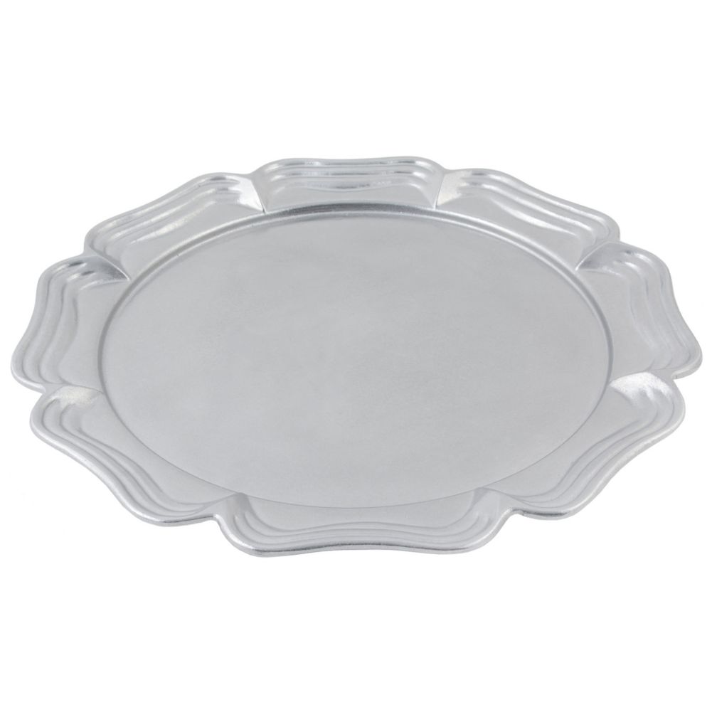 Bon Chef 2061 PEWTER Aluminum Queen Anne 18" Round Platter