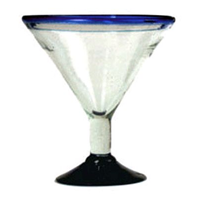 Aztecas Design 33L 16 Oz. Blue Rim Martini Glass - 18 / CS