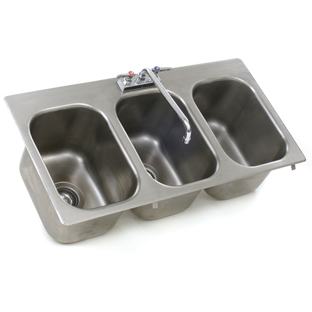 Eagle® SR10-14-9.5-3 Countertop 3-Compartment Drop-In Sink