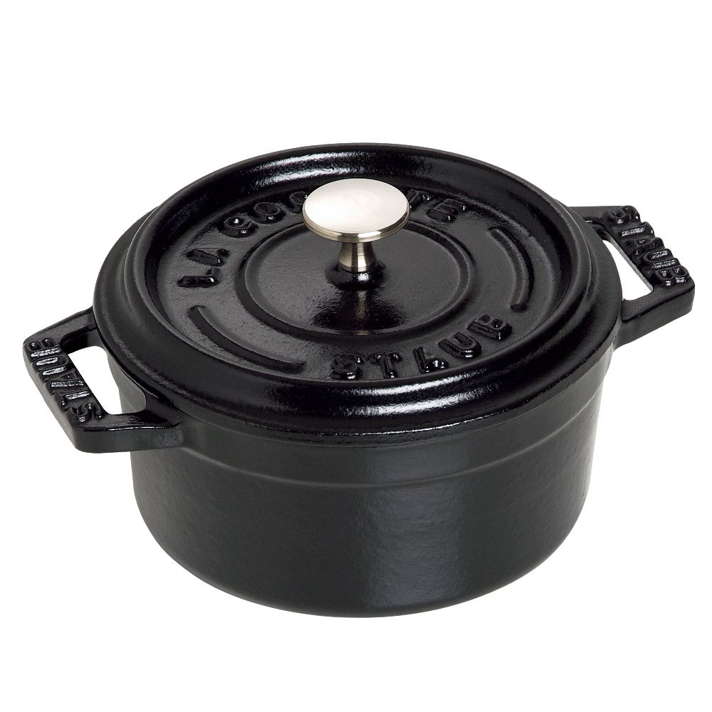 Staub USA 1101025 Black Matte Cast Iron 0.25 Qt Mini Round Cocotte