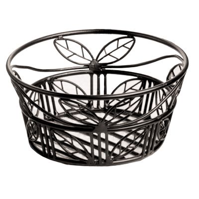 American Metalcraft BLLB81 Ironworks Leaf Design Black Wire Basket