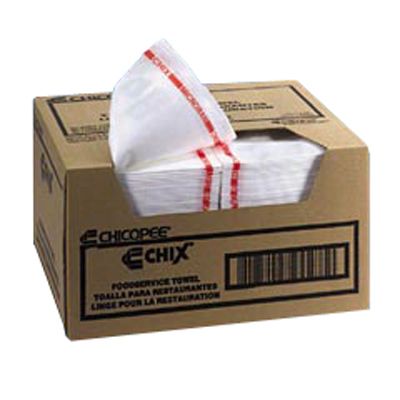 Chicopee 8252 Chix® White Wiper With Red Stripe - 150 / CS
