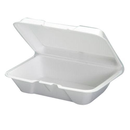 Genpak® 20500 9.19 x 6.5" White Foam Container - 200 / CS