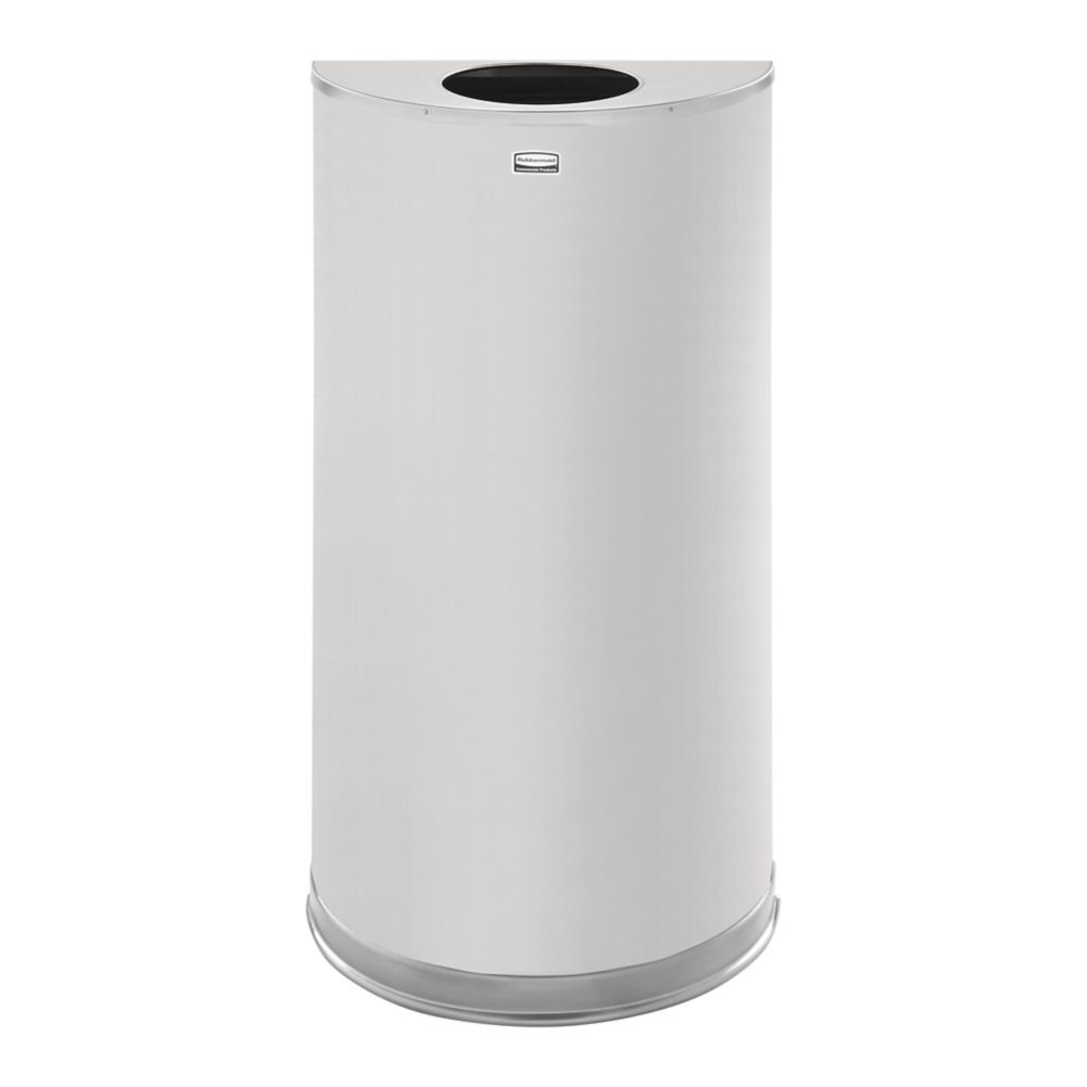 Rubbermaid FGSO12SSSPL Half Rounds Open-Top 1/2 Round Trash Can