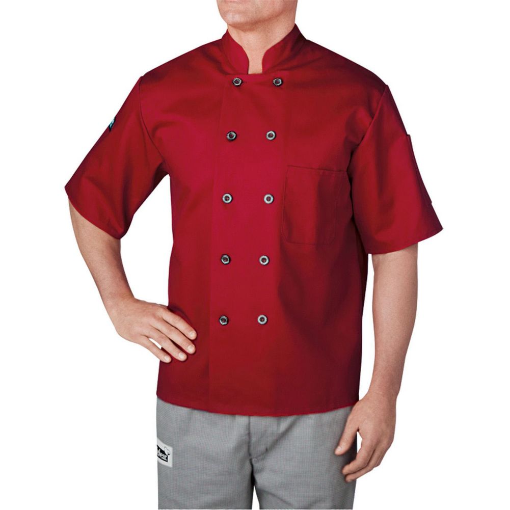 Fashion Unisex Chef Jacket Catering Coat Short Sleeve Chefwear Tops Uniform M~3X 