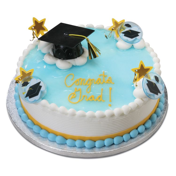 DecoPac 14431 Graduation Cap w/ Stars DecoSet - 6 / BX | Wasserstrom