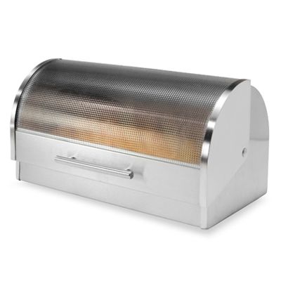OGGI™ 7199 Stainless Roll Top Bread Box with Tempered Glass Lid