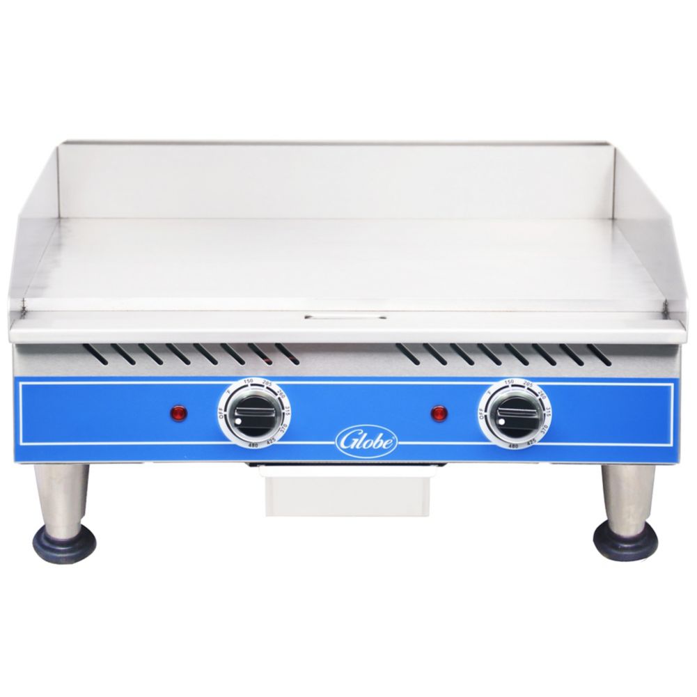 Globe Food PG24E Countertop 24" Electric Griddle w/ Splash Guard Wasserstrom