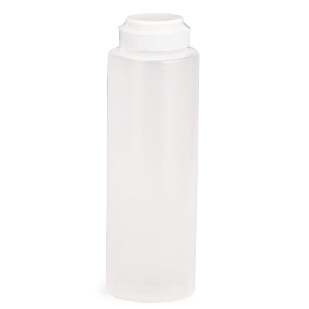 TableCraft 2108C1 Clear 8 Oz. Flip Top Squeeze Bottle Dozen