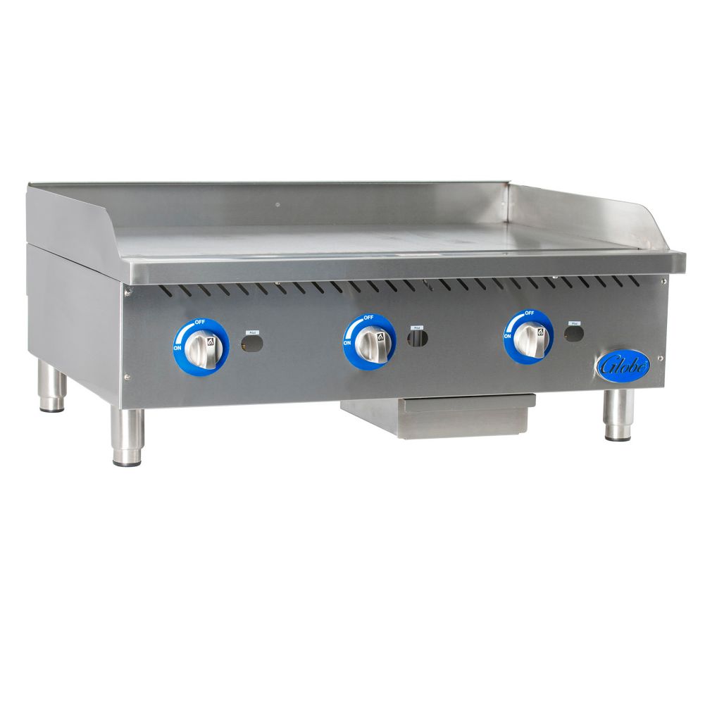 Globe Food Equipment GHP36G Countertop S/S 6-Burner 36" Gas Hot Plate