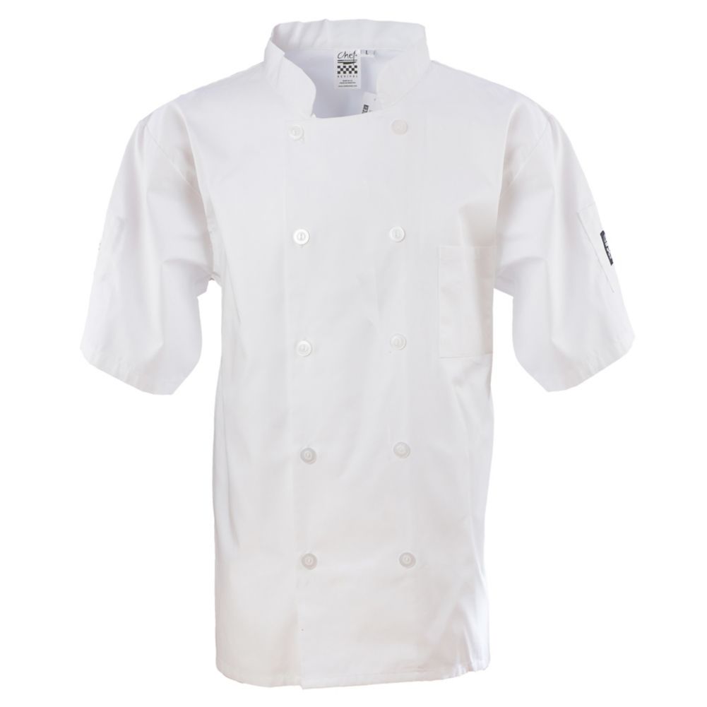 Chef Revival J105-XL White X-Large Short Sleeve Basic Chef Jacket 