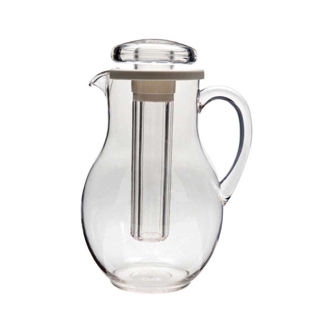 Service Ideas MWP30SB Plastic 3 Liter Water Pitcher with Ice Tube