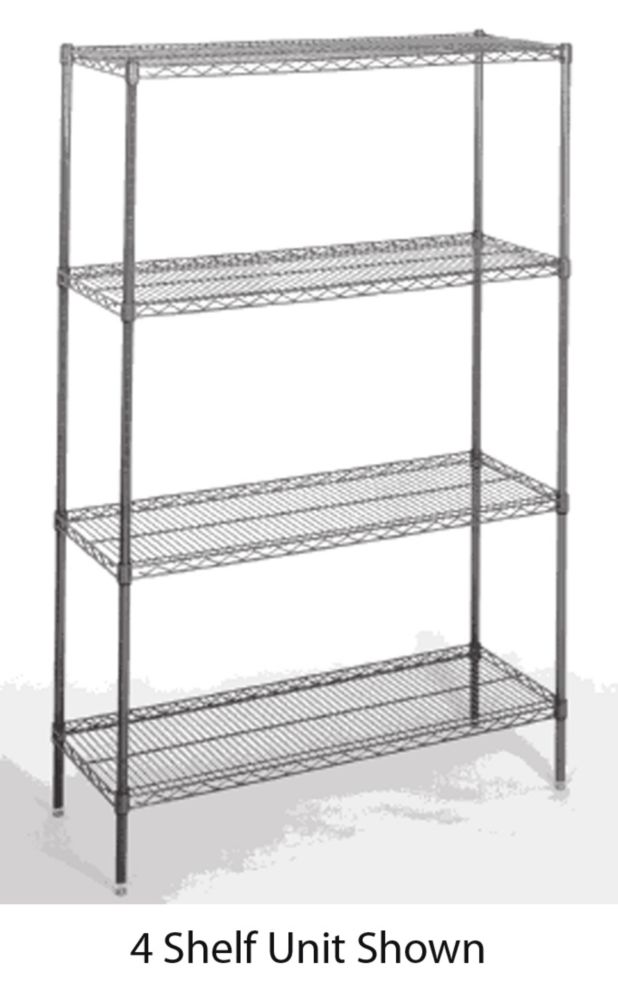 Nor-Lake SSG46-3 Chrome Kote 3 Tier 4' x 6' Walk-In Shelving Package