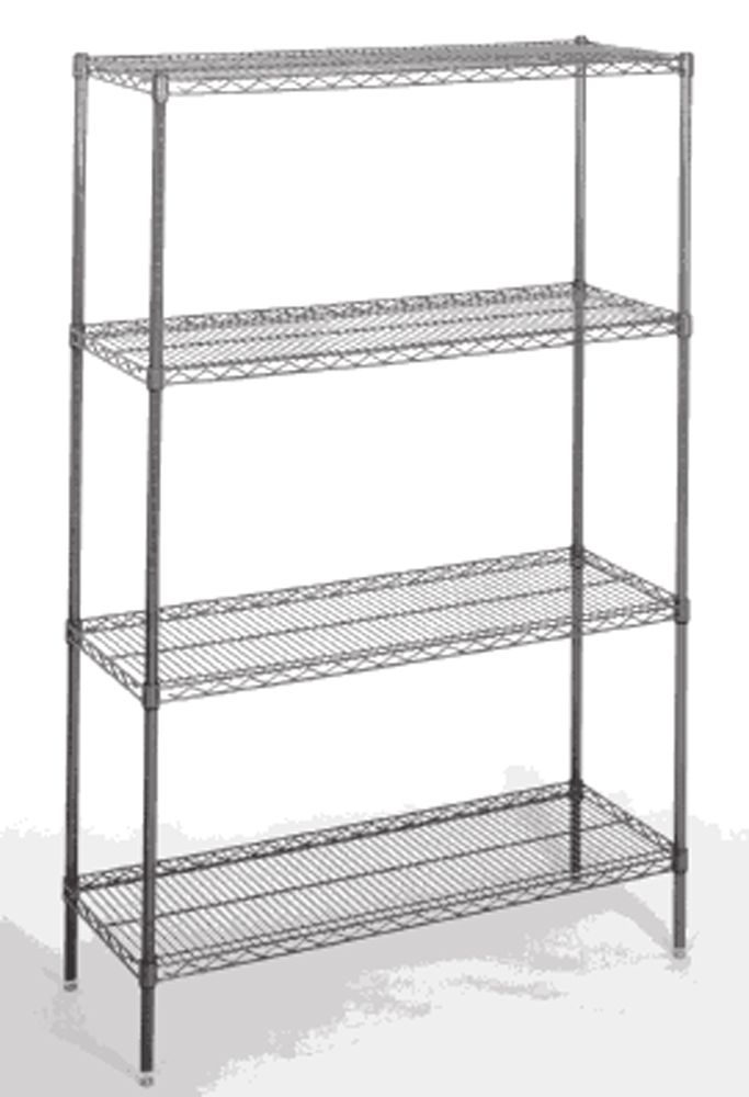 Nor-Lake SSG46-4 Chrome Kote 4 Tier 4' x 6' Walk-In Shelving Package