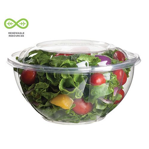 Eco Products EP-SB32 Clear PLA Plastic 32 Oz. Bowl With Lid
